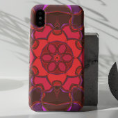 Cartoon Mandala Flower Red Pink en Paars Case-Mate iPhone Case