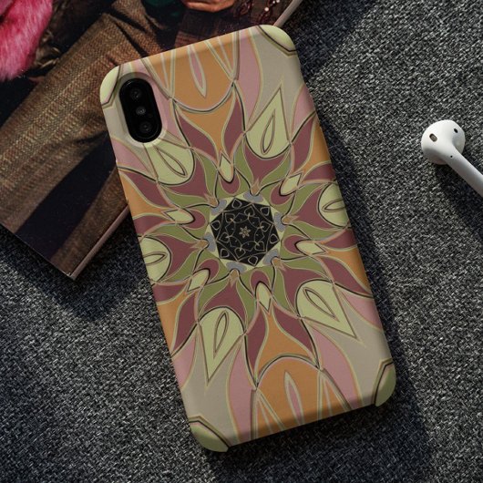 Cartoon Mandala Flower Red Sinaasappel and Yellow Case-Mate iPhone Case
