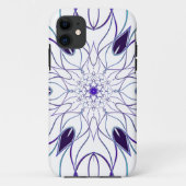 Cartoon Mandala Flower White en Paars Case-Mate iPhone Case (Achterkant)