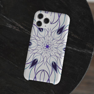 Cartoon Mandala Flower White en Paars Case-Mate iPhone Case