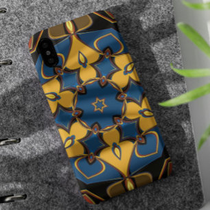 Cartoon Mandala Flower Yellow Blue en Oranje Case-Mate iPhone Case