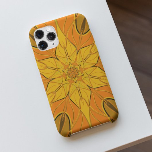 Cartoon Mandala Flower Yellow Case-Mate iPhone Case