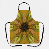 Cartoon Mandala Flower Yellow en Green Schort (Voorkant)