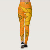 Cartoon Mandala Flower Yellow Leggings (Achterkant)
