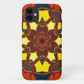 Cartoon Mandala Flower Yellow Oranje and Blue Case-Mate iPhone Case (Achterkant)