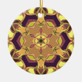 Cartoon Mandala Flower Yellow Paars en Oranje Keramisch Ornament (Voorkant)
