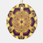 Cartoon Mandala Flower Yellow Paars en Oranje Keramisch Ornament (Links)