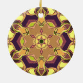 Cartoon Mandala Flower Yellow Paars en Oranje Keramisch Ornament (Achterkant)