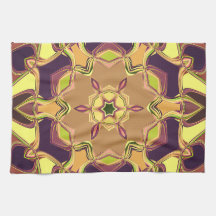 Cartoon Mandala Flower Yellow Paars en Oranje