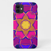 Cartoon Mandala Flower Yellow Pink en Blue Case-Mate iPhone Case (Achterkant)