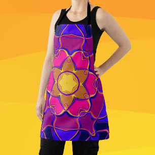 Cartoon Mandala Flower Yellow Pink en Blue Schort