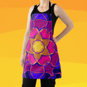 Cartoon Mandala Flower Yellow Pink en Blue Schort