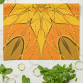 Cartoon Mandala Flower Yellow Theedoek (Gevouwen)