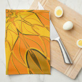 Cartoon Mandala Flower Yellow Theedoek (Quarter Fold)