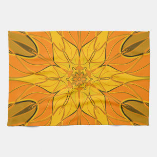 Cartoon Mandala Flower Yellow Theedoek