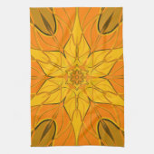 Cartoon Mandala Flower Yellow Theedoek (Verticaal)