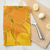 Cartoon Mandala Flower Yellow Theedoek (Quarter Fold)