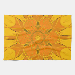 Cartoon Mandala Flower Yellow Theedoek