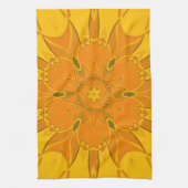 Cartoon Mandala Flower Yellow Theedoek (Verticaal)