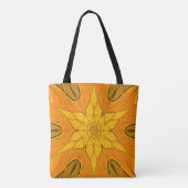 Cartoon Mandala Flower Yellow Tote Bag (Achterkant)