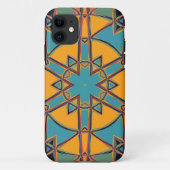 Cartoon Mandala Geel Blauw en Sinaasappel Case-Mate iPhone Case (Achterkant)