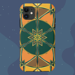 Cartoon Mandala Geel Sinaasappel en Groen Case-Mate iPhone Case