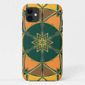 Cartoon Mandala Geel Sinaasappel en Groen Case-Mate iPhone Case (Achterkant)