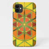 Cartoon Mandala Geel Sinaasappel en Groen Case-Mate iPhone Case (Achterkant)