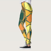 Cartoon Mandala Geel Sinaasappel en Groen Leggings (Links)