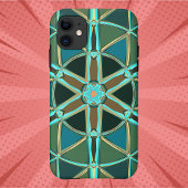 Cartoon Mandala Groen Blauw en geel Case-Mate iPhone Case