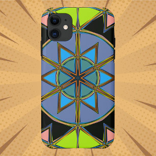 Cartoon Mandala Groen Blauw en Sinaasappel Case-Mate iPhone Case