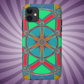 Cartoon Mandala Groen Rood en Blauw Case-Mate iPhone Case