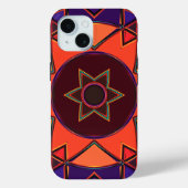 Cartoon Mandala Paarse en Sinaasappel Case-Mate iPhone Case (Achterkant)