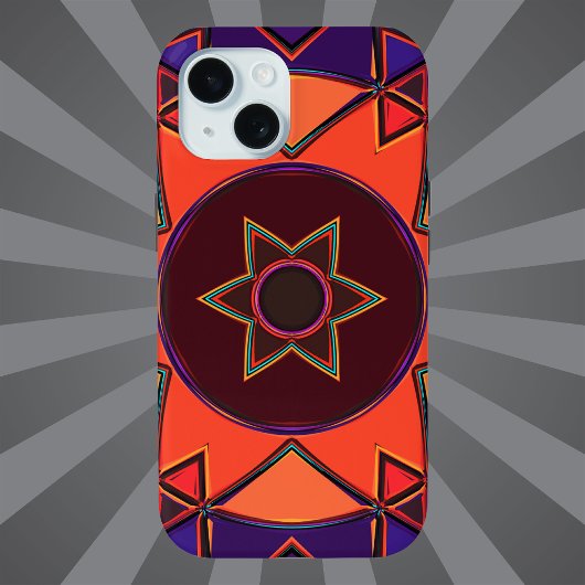 Cartoon Mandala Paarse en Sinaasappel Case-Mate iPhone Case