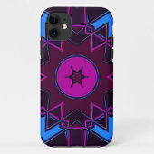 Cartoon Mandala Paarse roze en blauw Case-Mate iPhone Case (Achterkant)