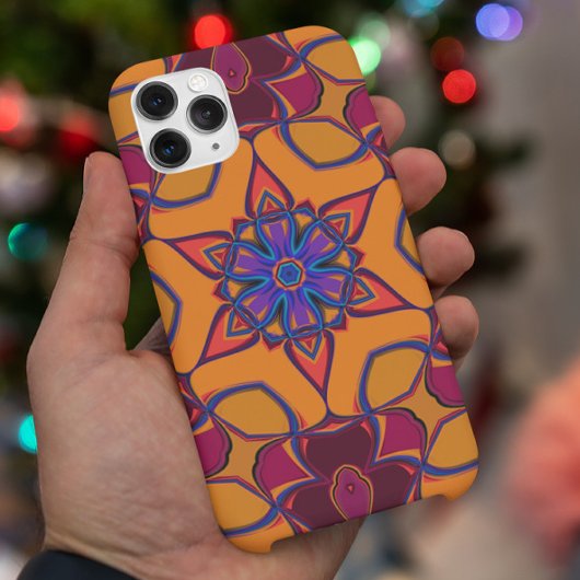 Cartoon Mandala Vloeiend Oranje Paars en blauw Case-Mate iPhone Case