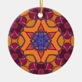 Cartoon Mandala Vloeiend Oranje Paars en blauw Keramisch Ornament (Voorkant)