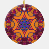 Cartoon Mandala Vloeiend Oranje Paars en blauw Keramisch Ornament (Achterkant)