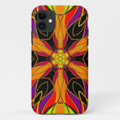 Cartoon Mandala Vloeiend Oranje Paars en rood Case-Mate iPhone Case (Achterkant)