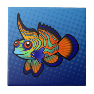 Cartoon Mandarijn / Dragonet Fish Tegeltje