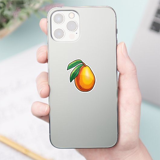 Cartoon mango sticker (Telefoon)