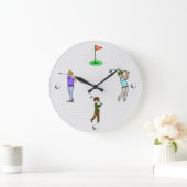 Cartoon Mannelijke Golfers Wandklok (Huis)