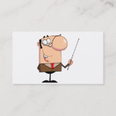 cartoon mannelijke leraar visitekaartje (Achterkant)