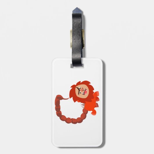 Cartoon Manticore Bagagelabel (Achterkant verticaal)