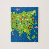 Cartoon Map of Asia Puzzle Legpuzzel (Verticaal)