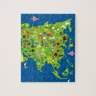 Cartoon Map of Asia Puzzle Legpuzzel