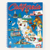 Cartoon Map of California Notitieboek (Voorkant)
