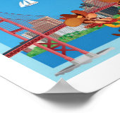 Cartoon Map of California Poster (Hoek)