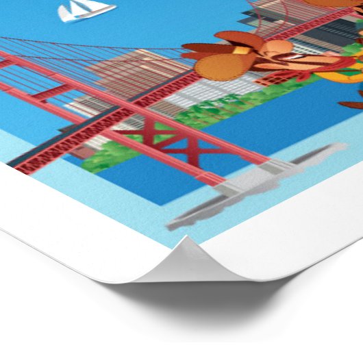 Cartoon Map of California Poster (Hoek)