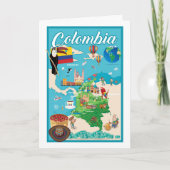 Cartoon Map of Colombia Kaart (Voorkant)